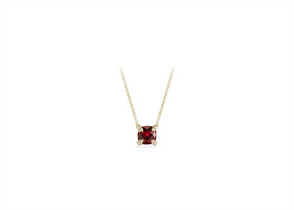 Gold Plated CZ Studded Ruby Cushion Cut Pendant